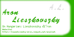 aron lieszkovszky business card